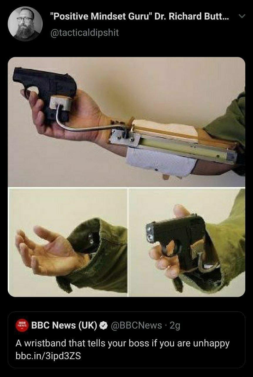 Positive Mindset Guru Dr Richard Butt tacticaldipshit 4 BBC News UK BBCNews 20 A wristband that tells your boss if you are unhappy IRETNES