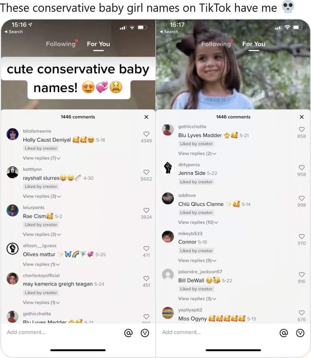 These conservative baby girl names on TikTok have me 2 it 240
