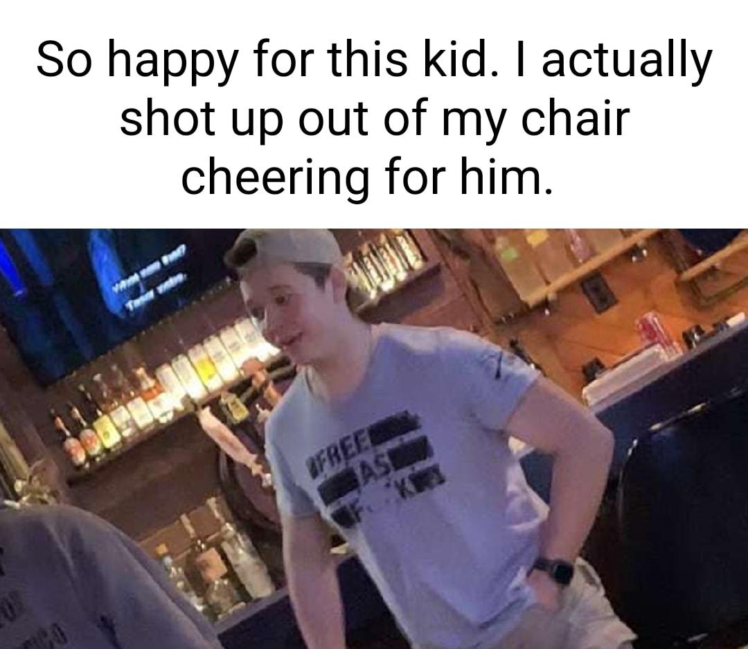 So happy for this kid actually shot up out of my chair cheering for him