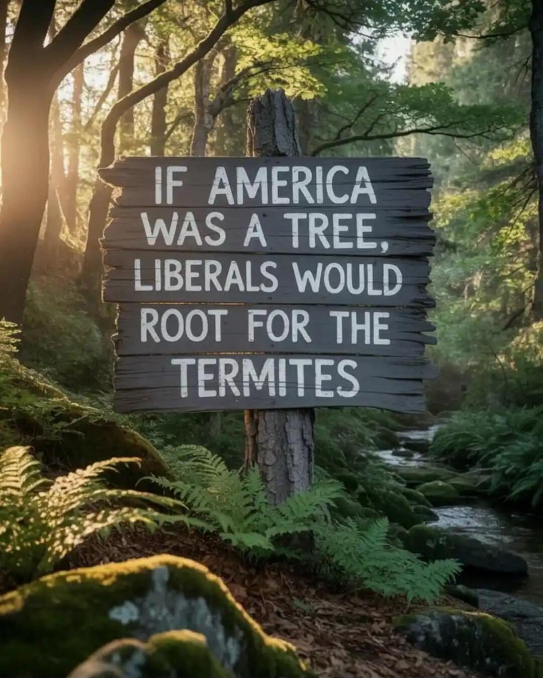 IF AMERICA WAS A TREE, LIBERALS WOULD ROOT FOR THE TERMITES