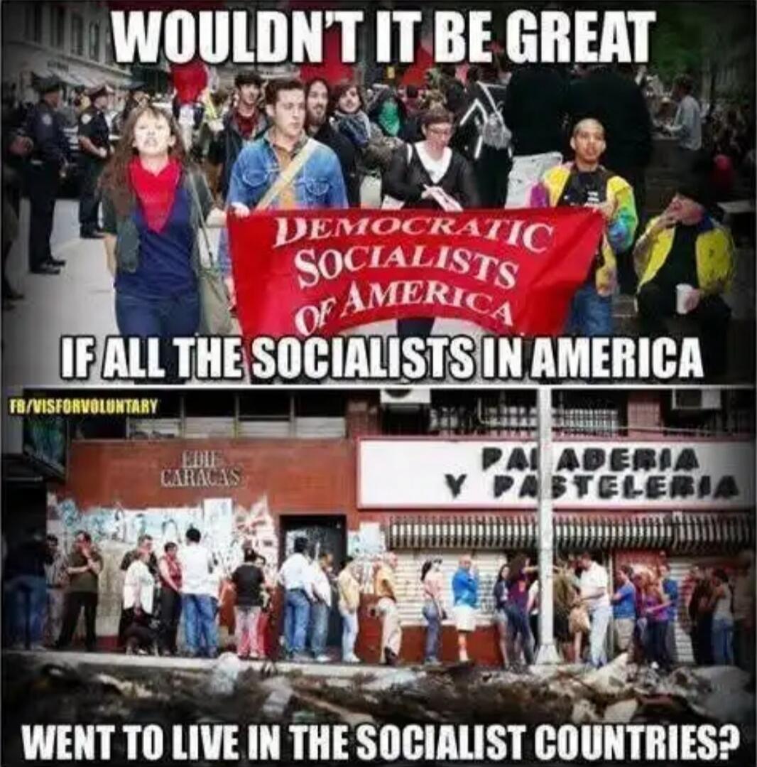 WOULDN'T IT BE GREAT IF ALL THE SOCIALISTS IN AMERICA WENT TO LIVE IN THE SOCIALIST COUNTRIES?