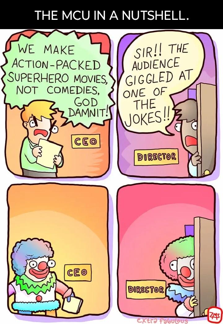 THE MCU IN A NUTSHELL ACTION PACKED SUPERHERO MOVIES NOT COMEDIES