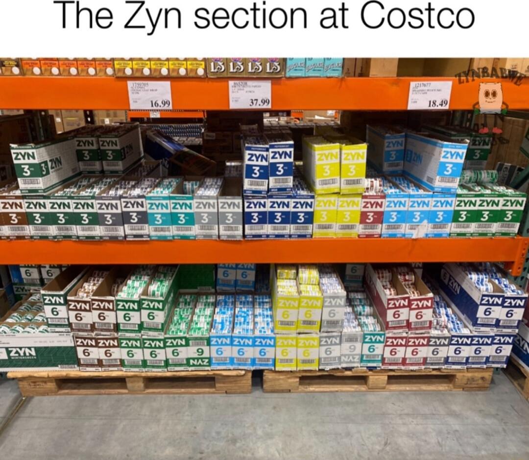 The Zyn section at Costco