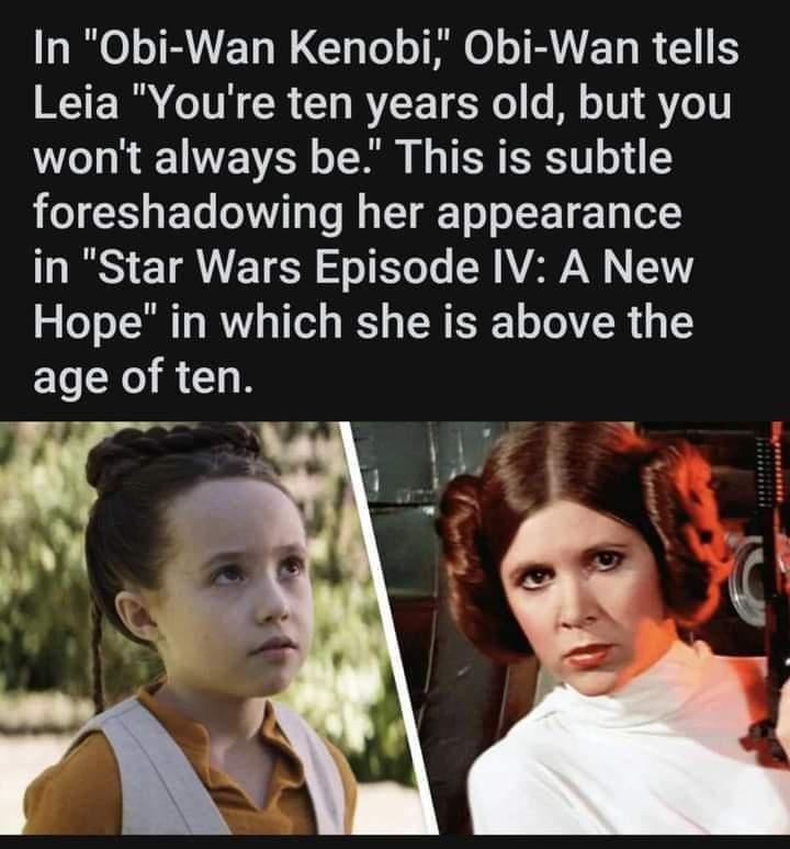 INOLTRVEL N G LTRLTRUELRE S Leia Youre ten years old but you wont always be This is subtle foreshadowing her appearance TS ETR Tl o TEYo e N AVAR N N EITY Hope in which she is above the ELCL RGN