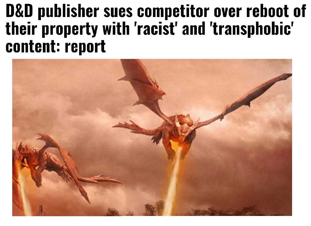 DD publisher sues competitor over reboot of their property with racist and transphobic content report N af