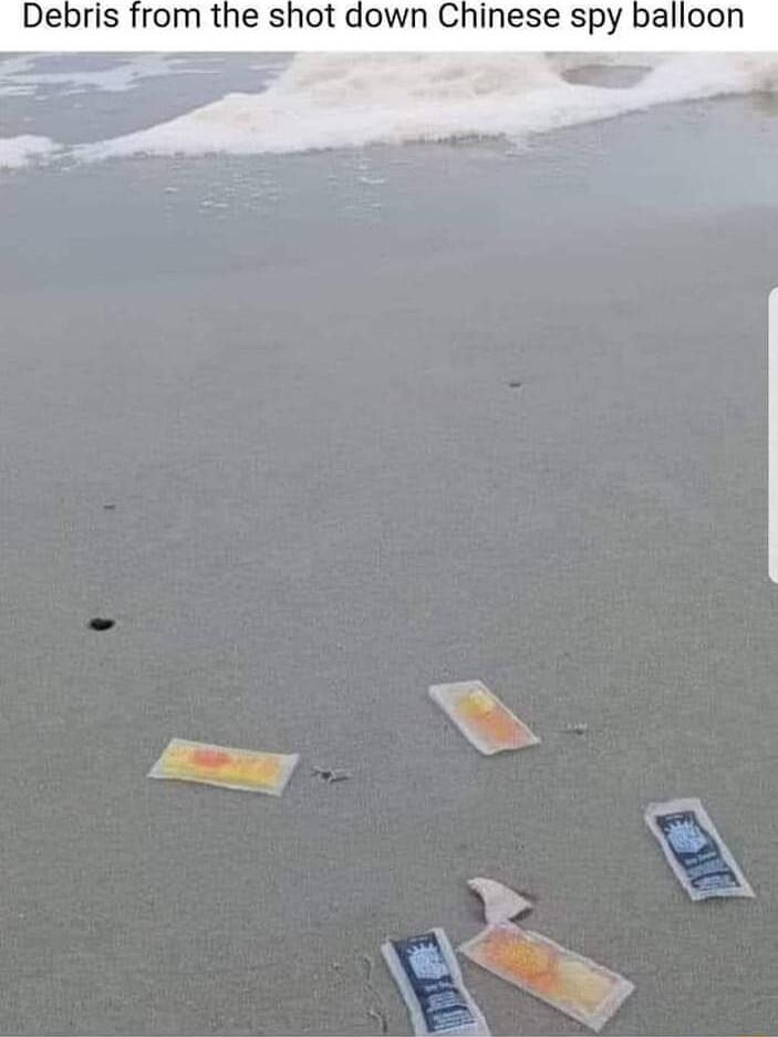 Debris from the shot down Chinese spy balloon