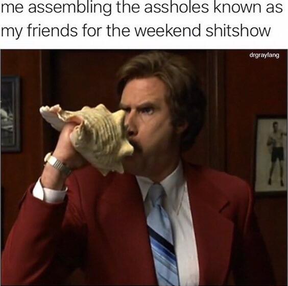 me assembling the assholes known my friends for the weekend shitshow