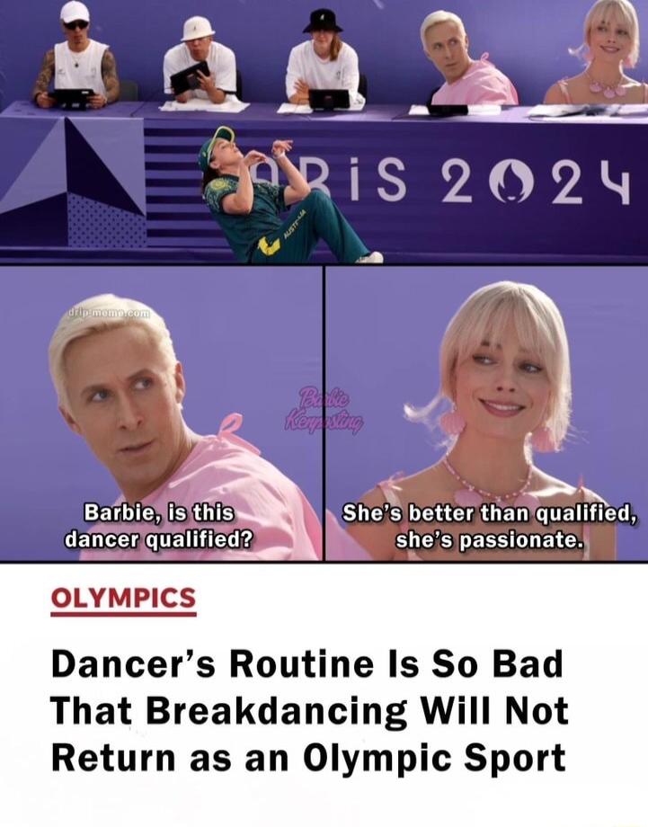 she S better thaniquaiinied CEnCCRGrEER sheispassionate OLYMPICS Dancers Routine Is So Bad That Breakdancing Will Not Return as an Olympic Sport