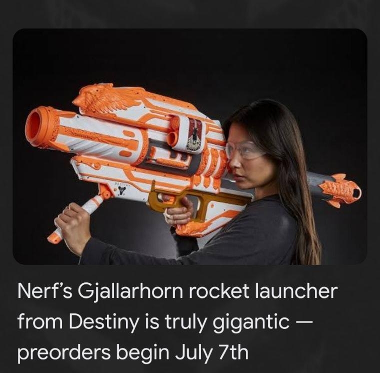 Nerfs Gjallarhorn rocket launcher from Destiny is truly gigantic preorders begin July 7th B The Verge 2u w
