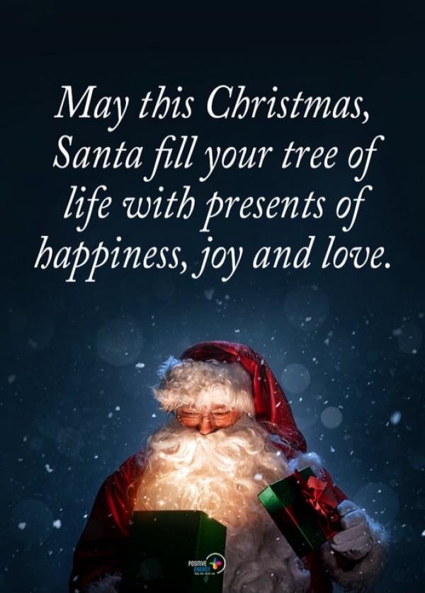 May this Christmas, Santa fill your tree of life with presents of happiness, joy and love.