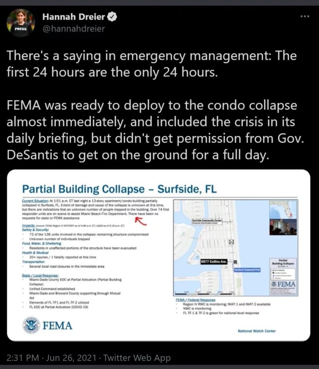 t B ELLEDE I Vo Theres a saying in emergency management The first 24 hours are the only 24 hours 33 VRVETN Yo V dole Yol oVA el i s W le g Te oNele ETe 1 E1a oIS BT0eTaetTe EY L1 VAR ToTe Ml oTel We Yo I d oWl S ST W1 S e ET1YA oV TaTe Ml o1Vl T R eS o1 s IS el R iYe s WETIVA BINET N ER el eIl eTa R s IWe eUaTe R eTdE B V Ko EIVA Partial Building Collapse Surfside FL