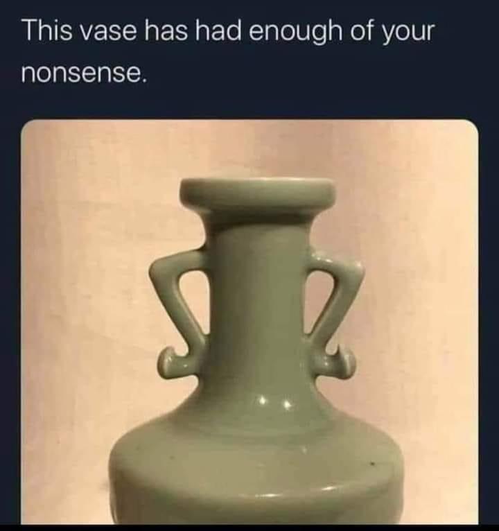 This vase has had enough of your nonsense