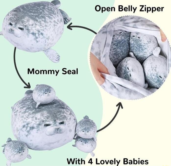 Open Belly Zipper With 4 Lovely Babies