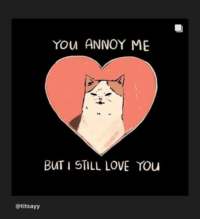 You ANNOY ME BUT I STILL LOVE YOu titsayy