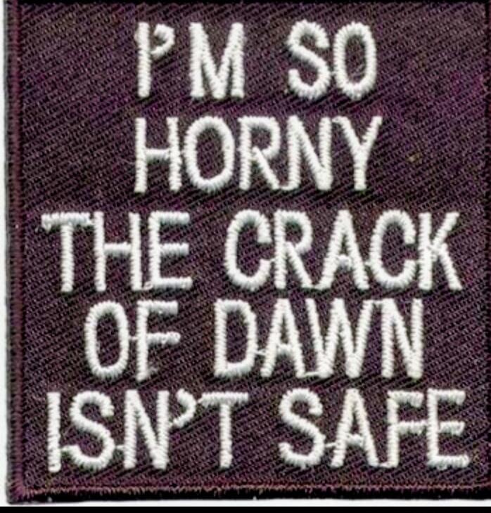 I'M SO HORNY THE CRACK OF DAWN ISN'T SAFE