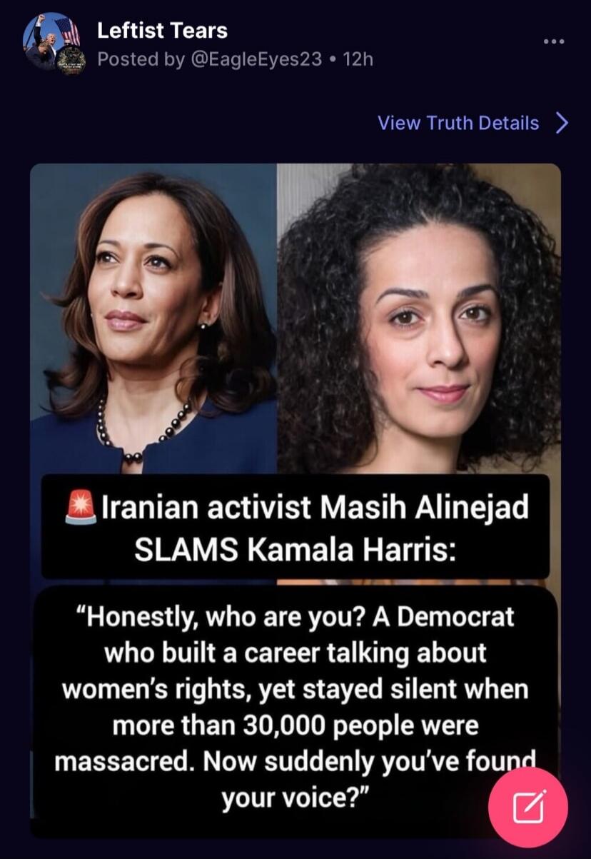 Iranian activist Masih Alinejad SLAMS Kamala Harris: 