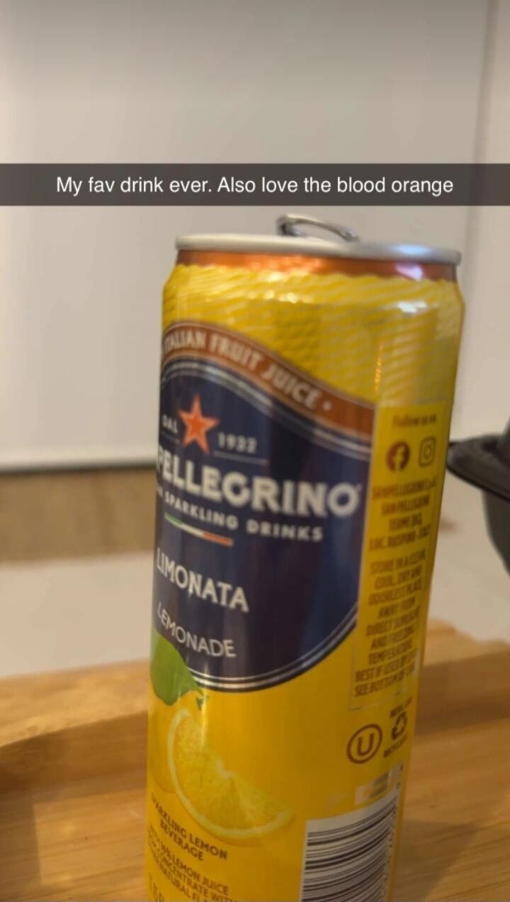 My fav drink ever. Also love the blood orange. San Pellegrino Limonata Lemonade Sparkling Drinks Italian Fruit Juice.