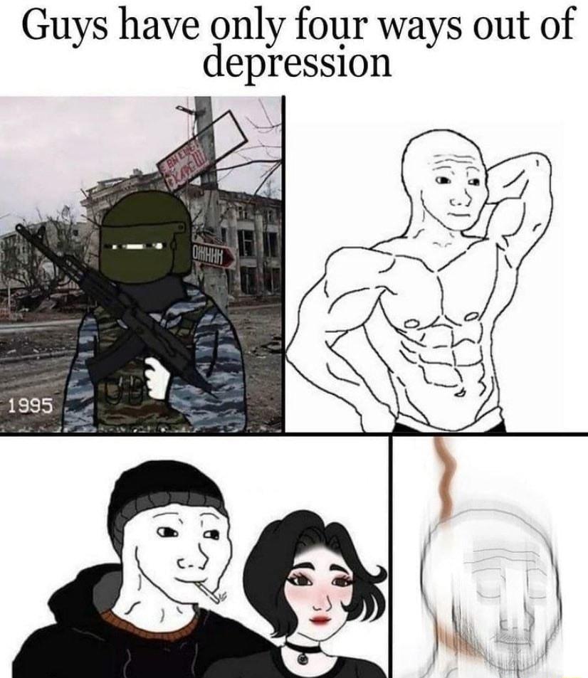 Guys have only four ways out of depression