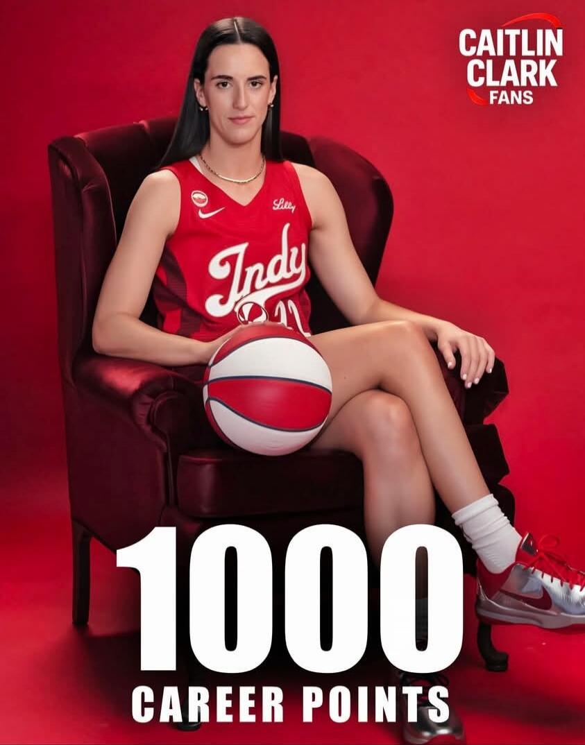 Caitlin Clark Fans. Lilly. Indy. 1000 Career Points.