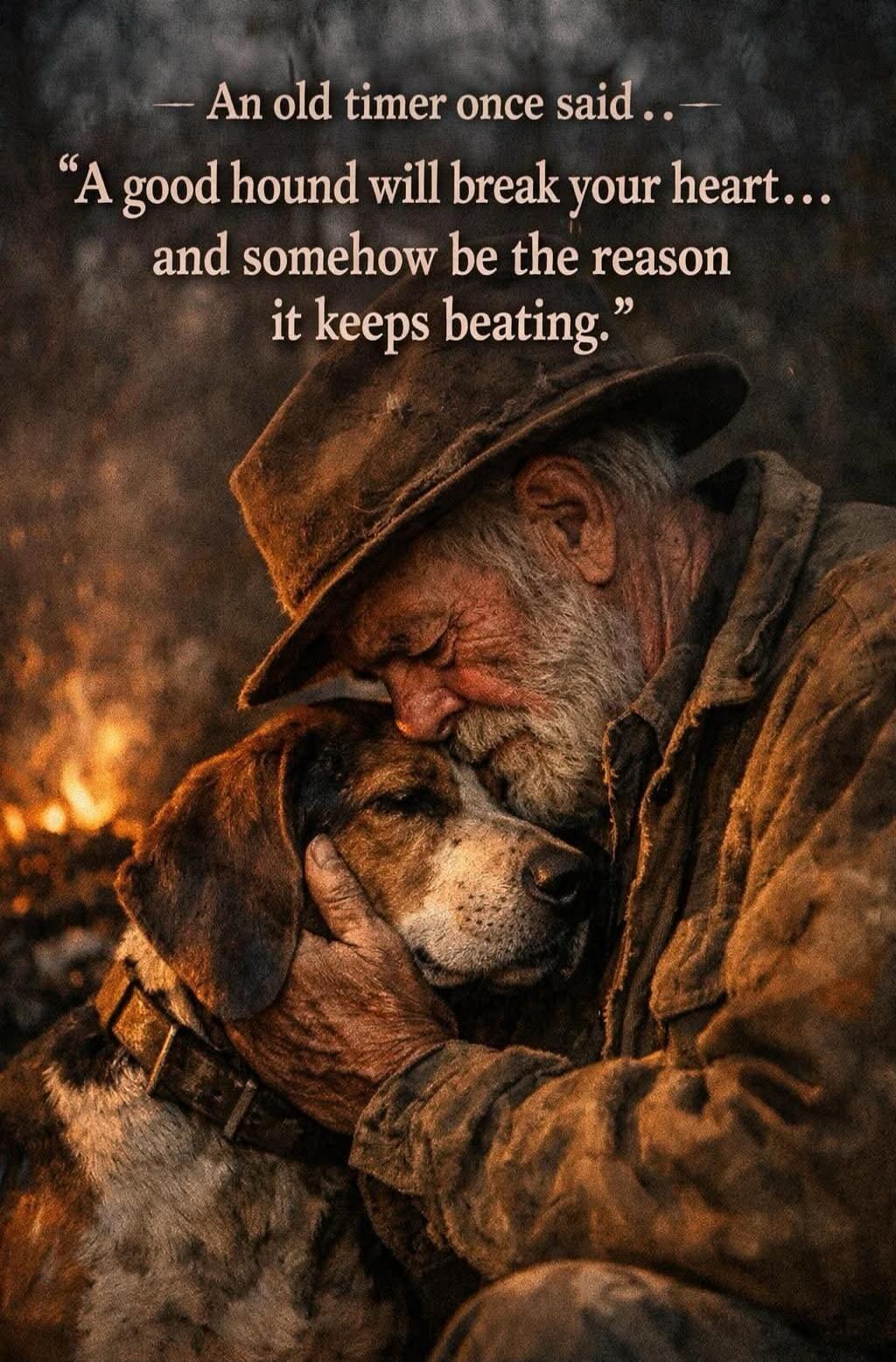 — An old timer once said . . — “A good hound will break your heart... and somehow be the reason it keeps beating.”