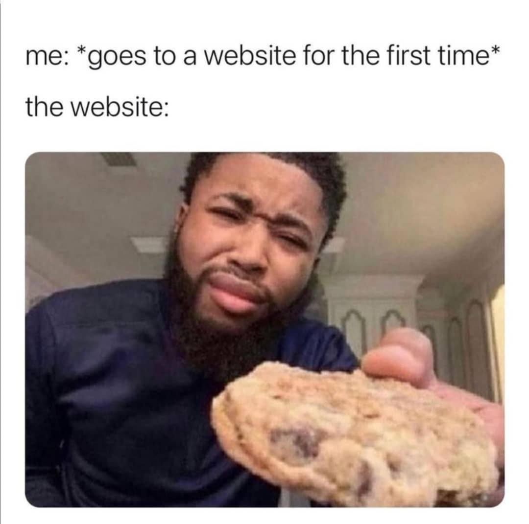 me goes to a website for the first time the website