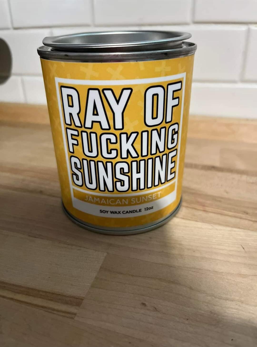 RAY OF FUCKING SUNSHINE JAMAICAN SUNSET SOY WAX CANDLE 12oz