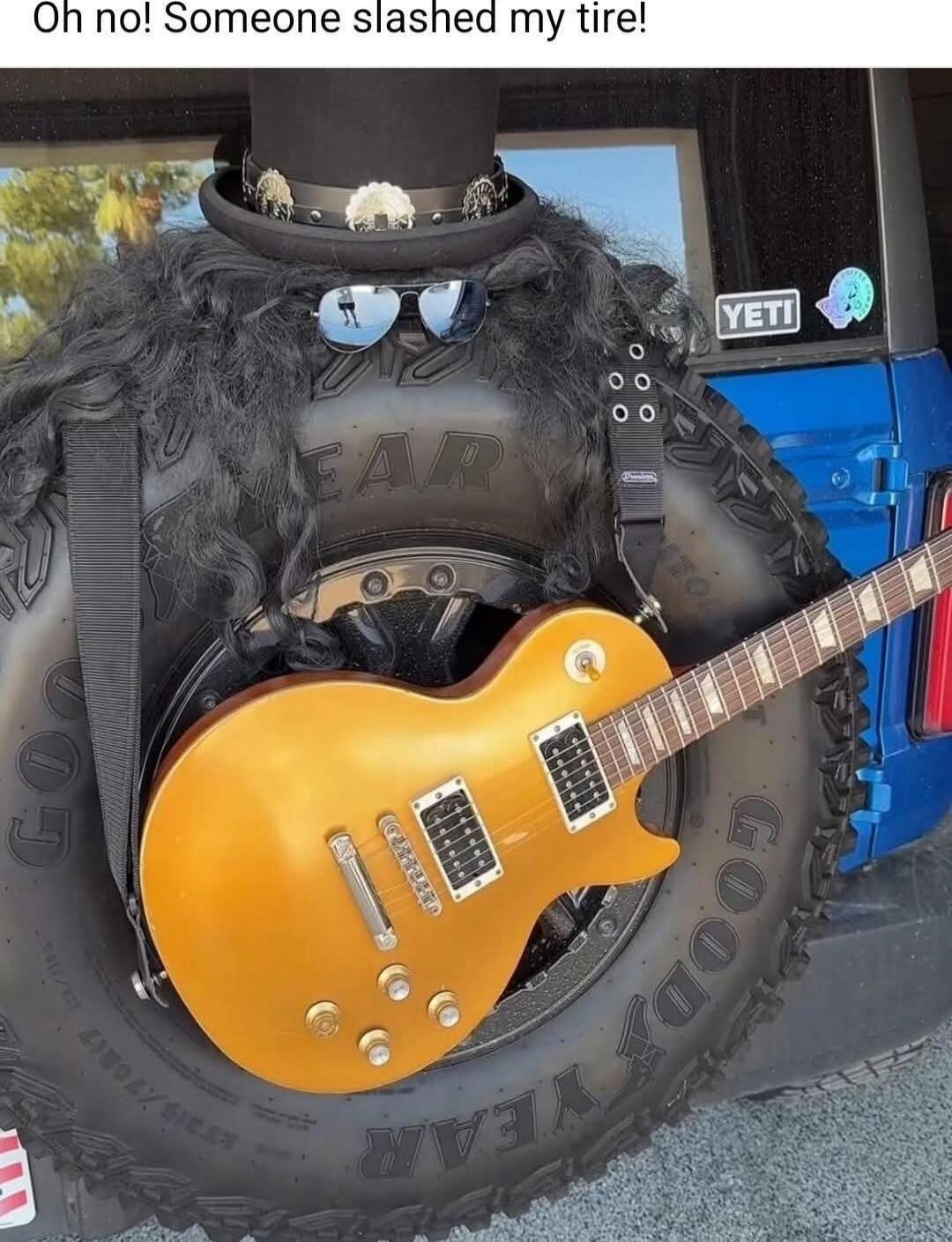 Oh no! Someone slashed my tire!