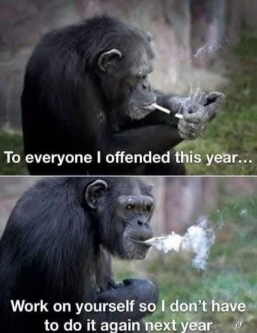 To everyone I offended this year... Work on yourself so I don't have to do it again next year