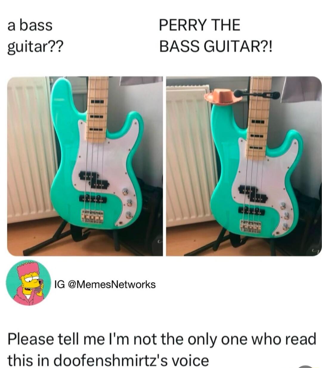 abass PERRY THE guitar BASS GUITAR Q 1G MemesNetworks Please tell me Im not the only one who read this in doofenshmirtzs voice
