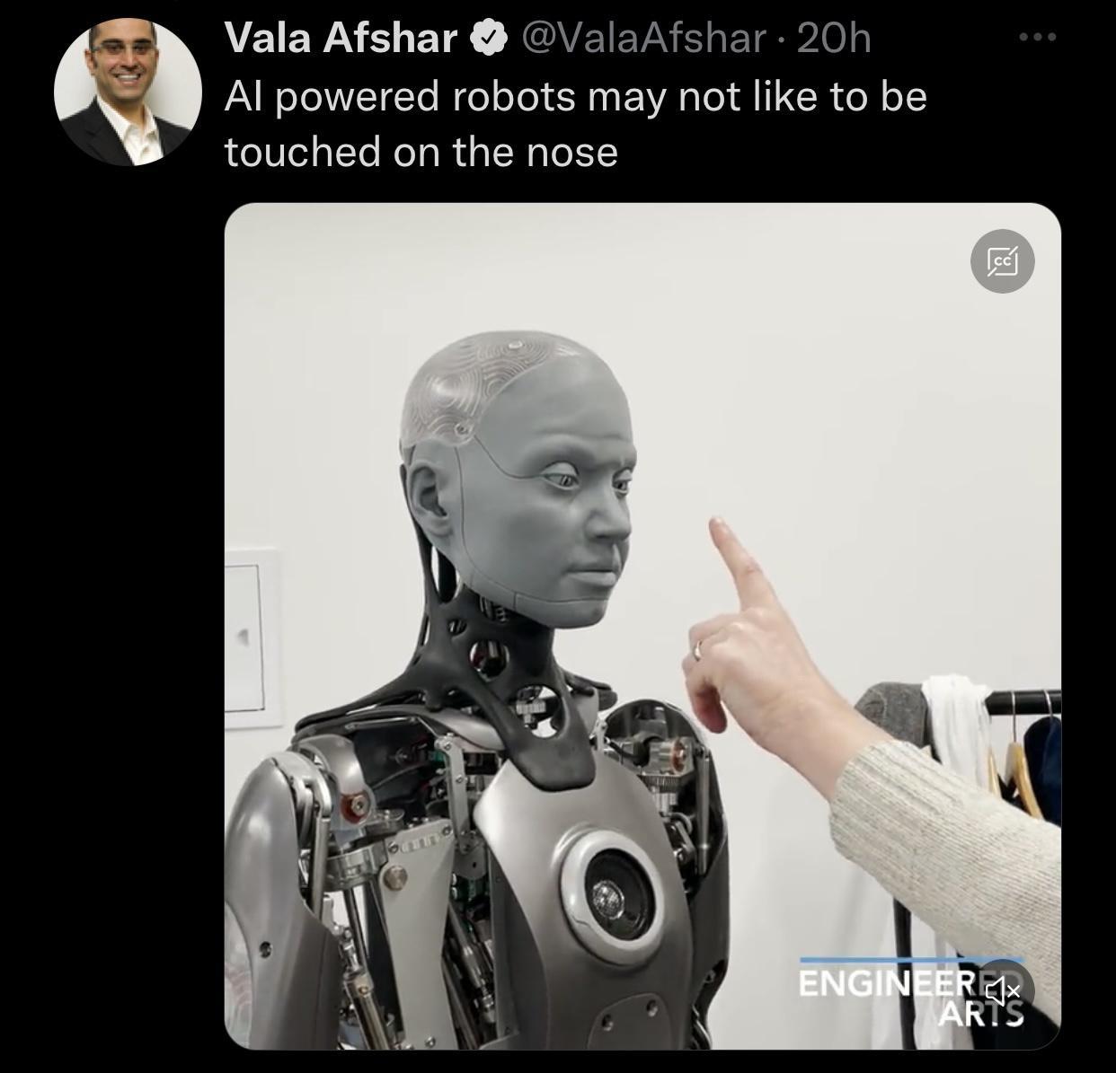 Vala Afshar ValaAfshar 2 Al powered robots may not like to be touched on the nose