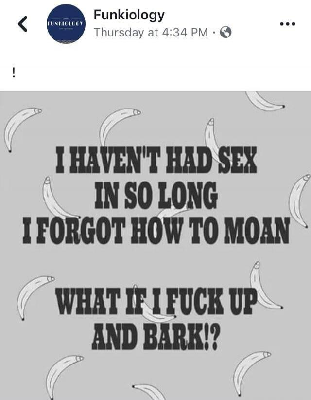 I haven't had sex in so long I forgot how to moan. What if I fuck up and bark!?