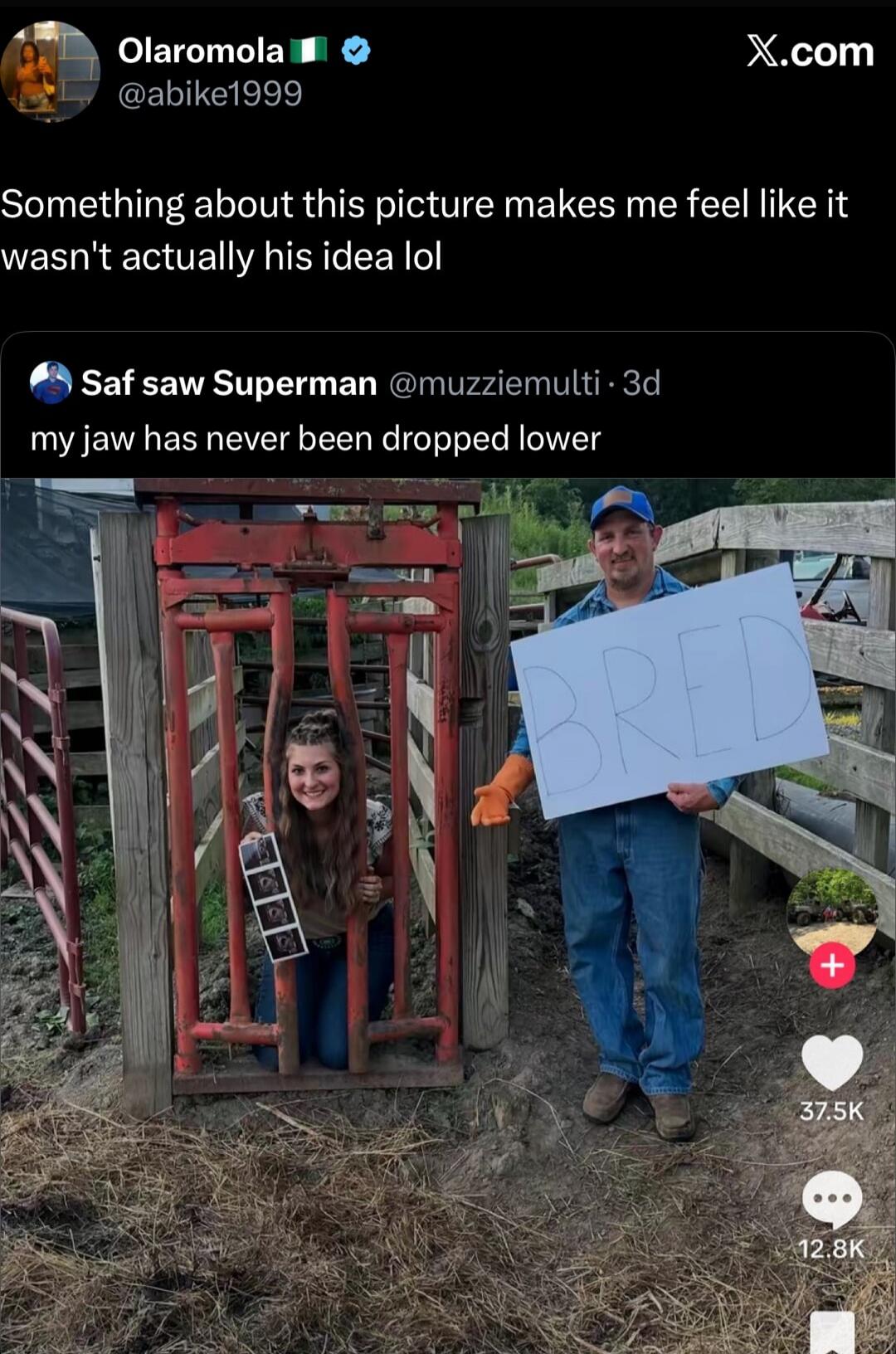 Something about this picture makes me feel like it wasn't actually his idea lol my jaw has never been dropped lower