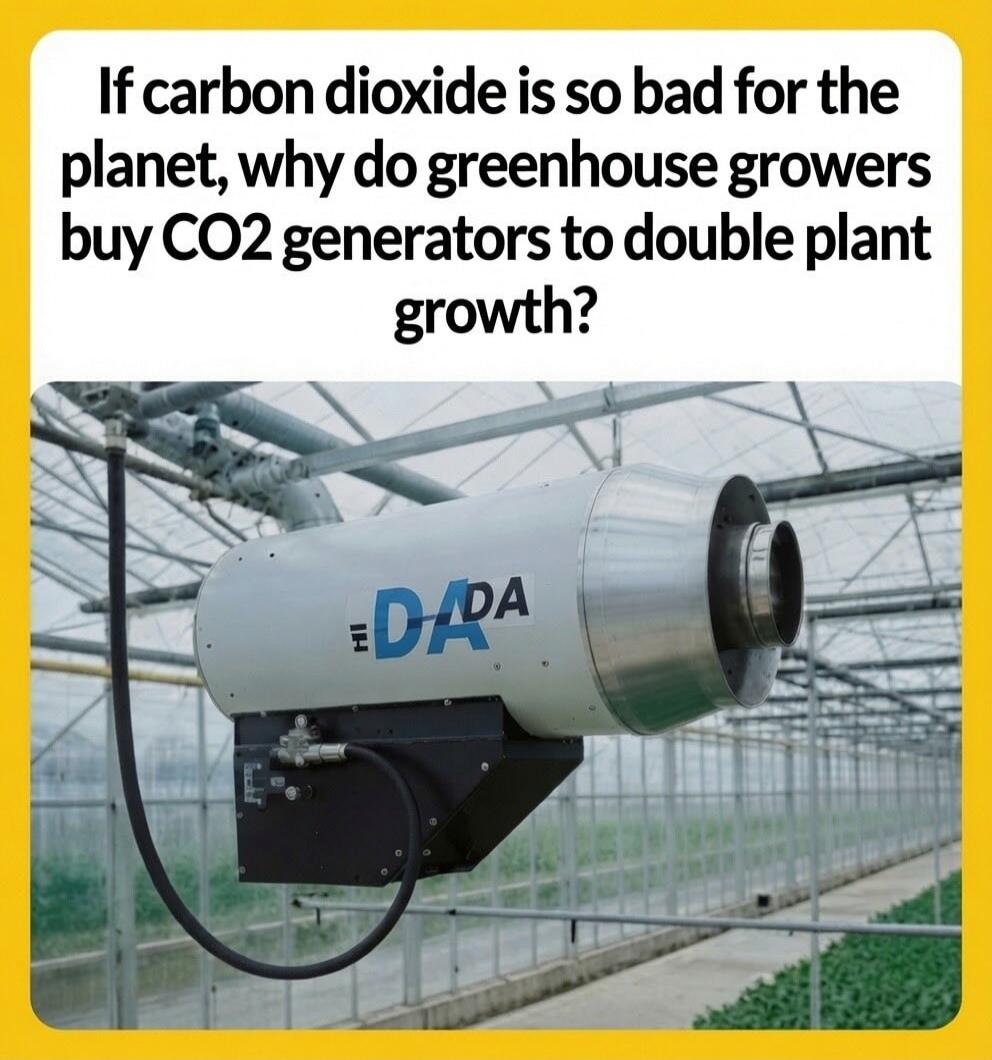 If carbon dioxide is so bad for the planet, why do greenhouse growers buy CO2 generators to double plant growth?
