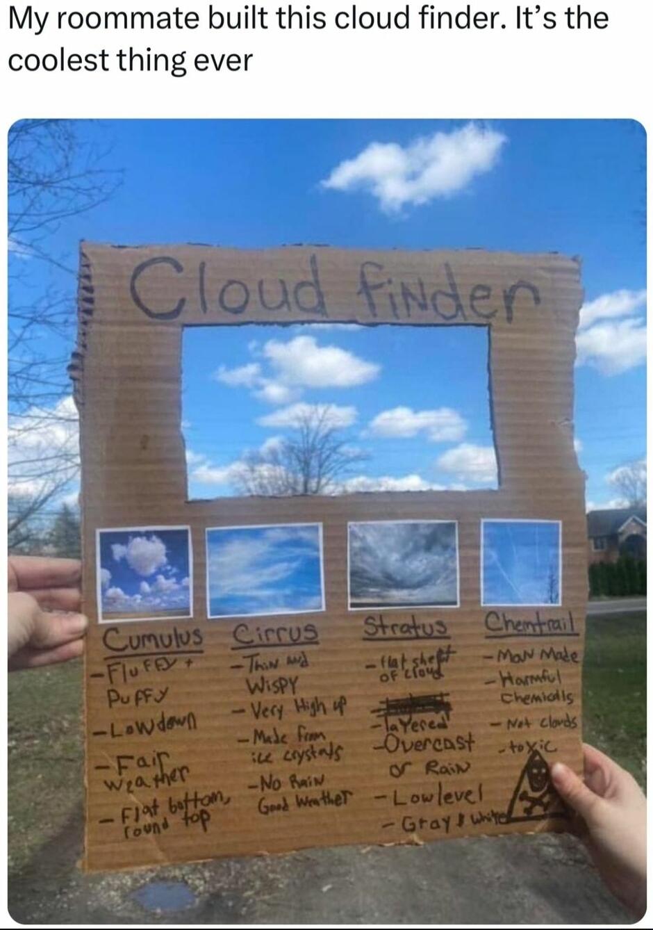 My roommate built this cloud finder Its the coolest thing ever
