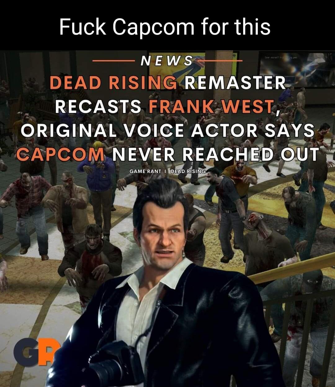 Fuck Capcom for this Y DEAD RISI EMASTQER RECASTS FRANIKCWEST ORIGINAL VOICE Acrop INECR CAPCOINEVER Rgc UT i