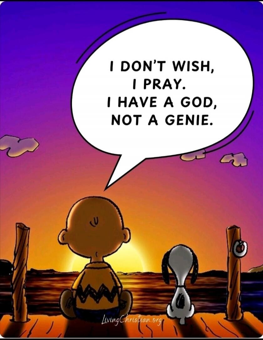 I DON'T WISH, I PRAY. I HAVE A GOD, NOT A GENIE.