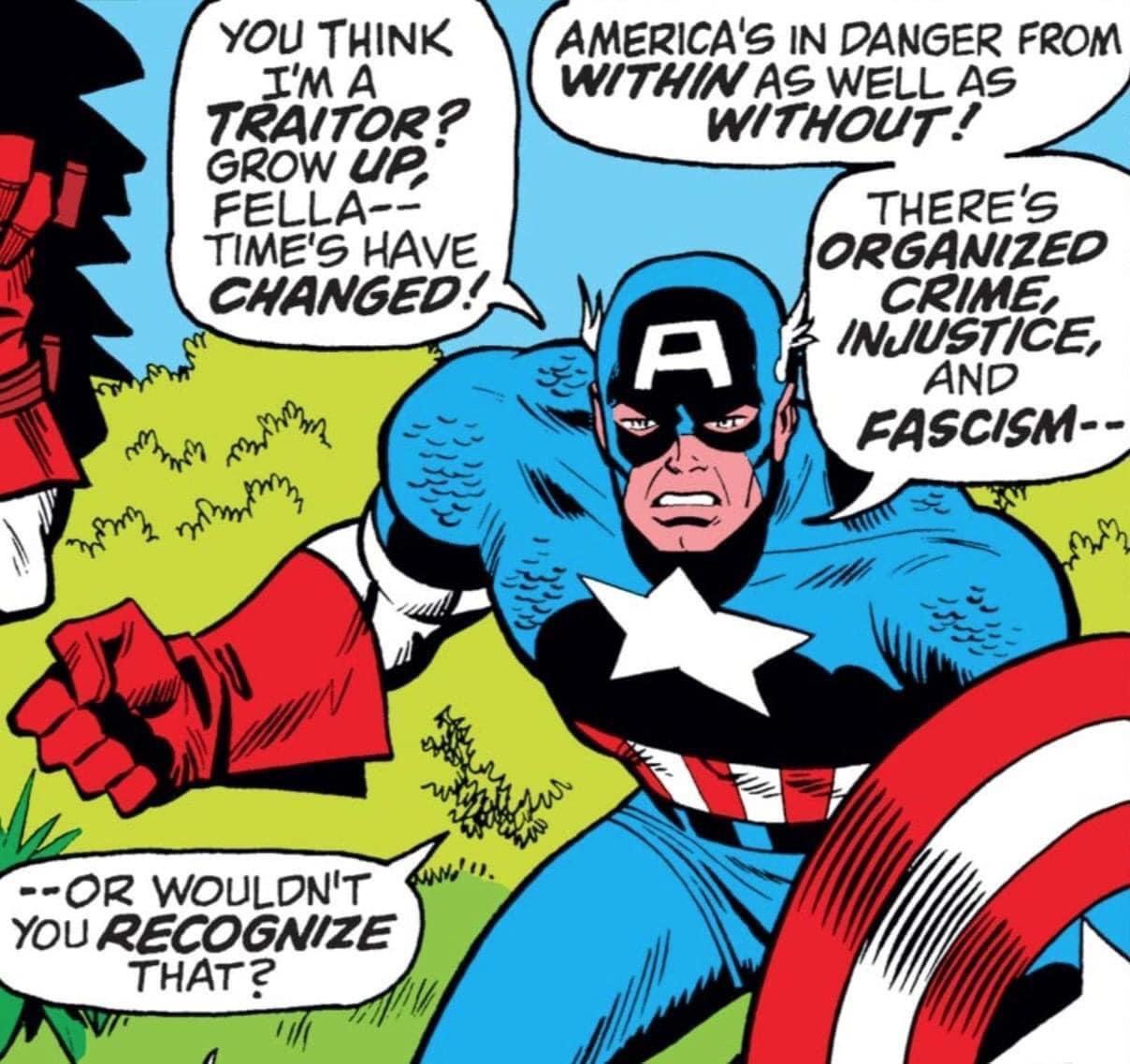 YOU THINK TRAme GROW Ui FELLA TIMES HAVE OR WOULDNT YOURECOGNIZE THATZ AMERICAS IN DANGER FROM WTHIN AS WELL AS WITHOUT _ THERES ORGANIZED CRIME INJUSTICE AND