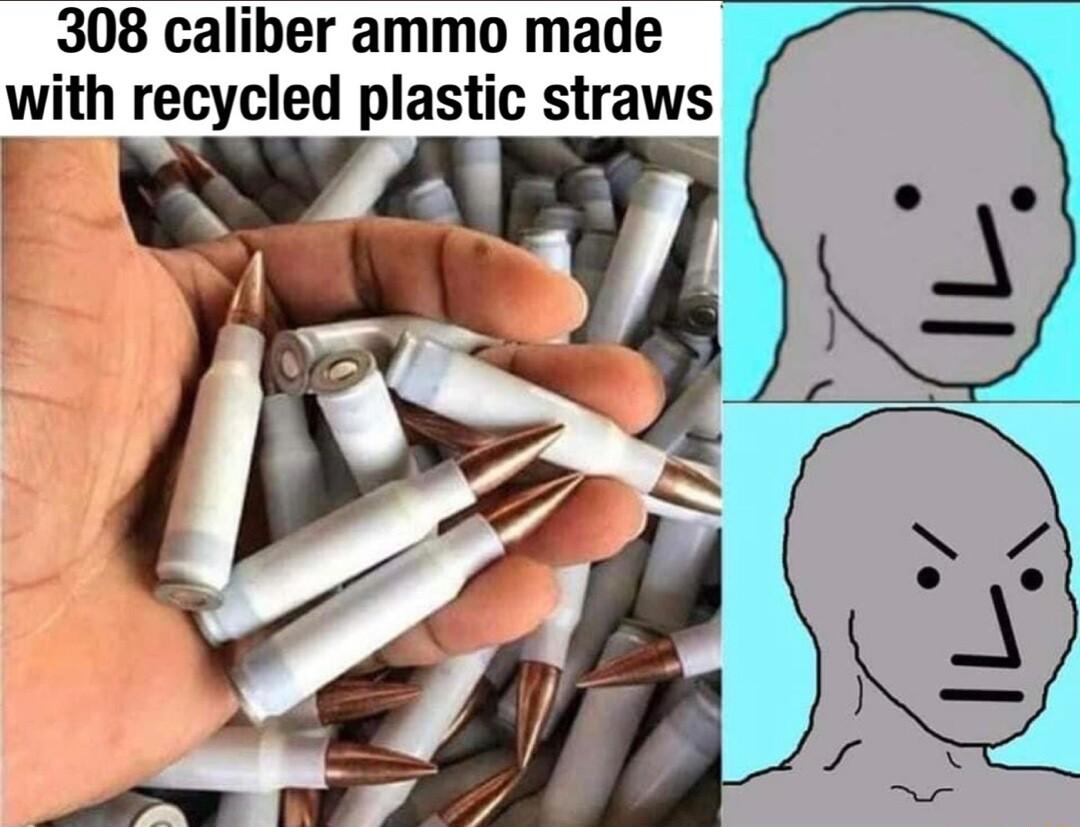 308 caliber ammo made with recycled plastic strawg