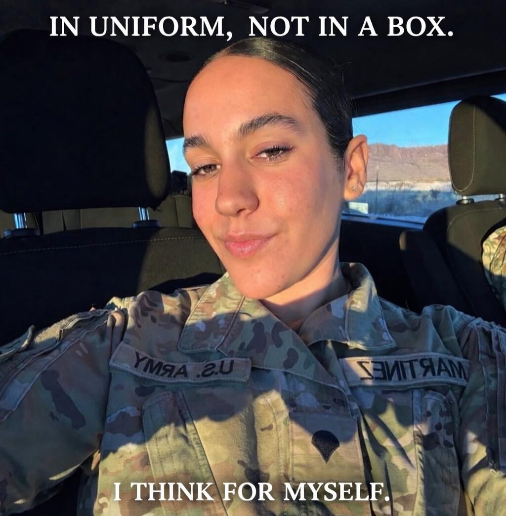 IN UNIFORM, NOT IN A BOX. I THINK FOR MYSELF.