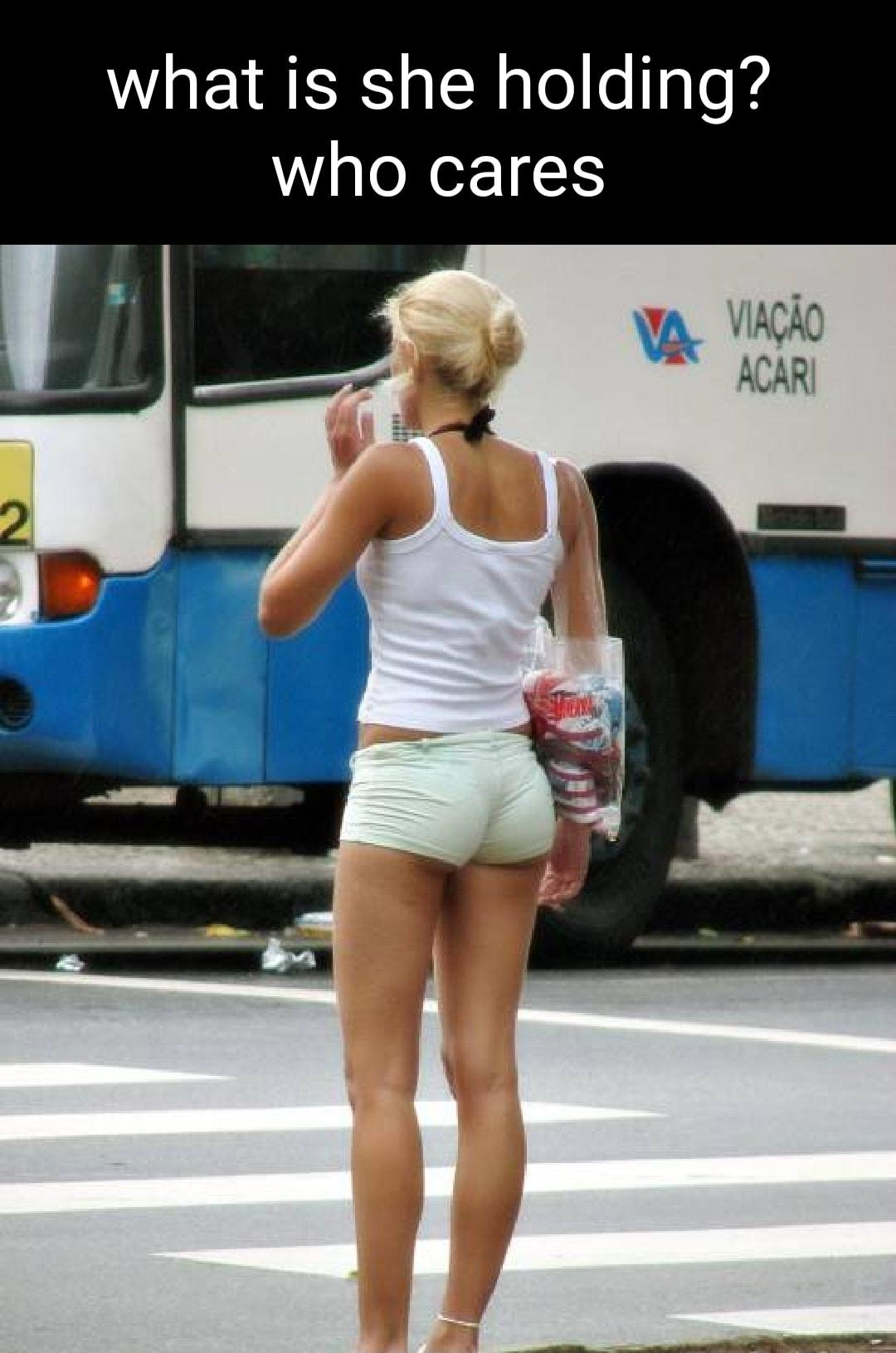 what is she holding who cares