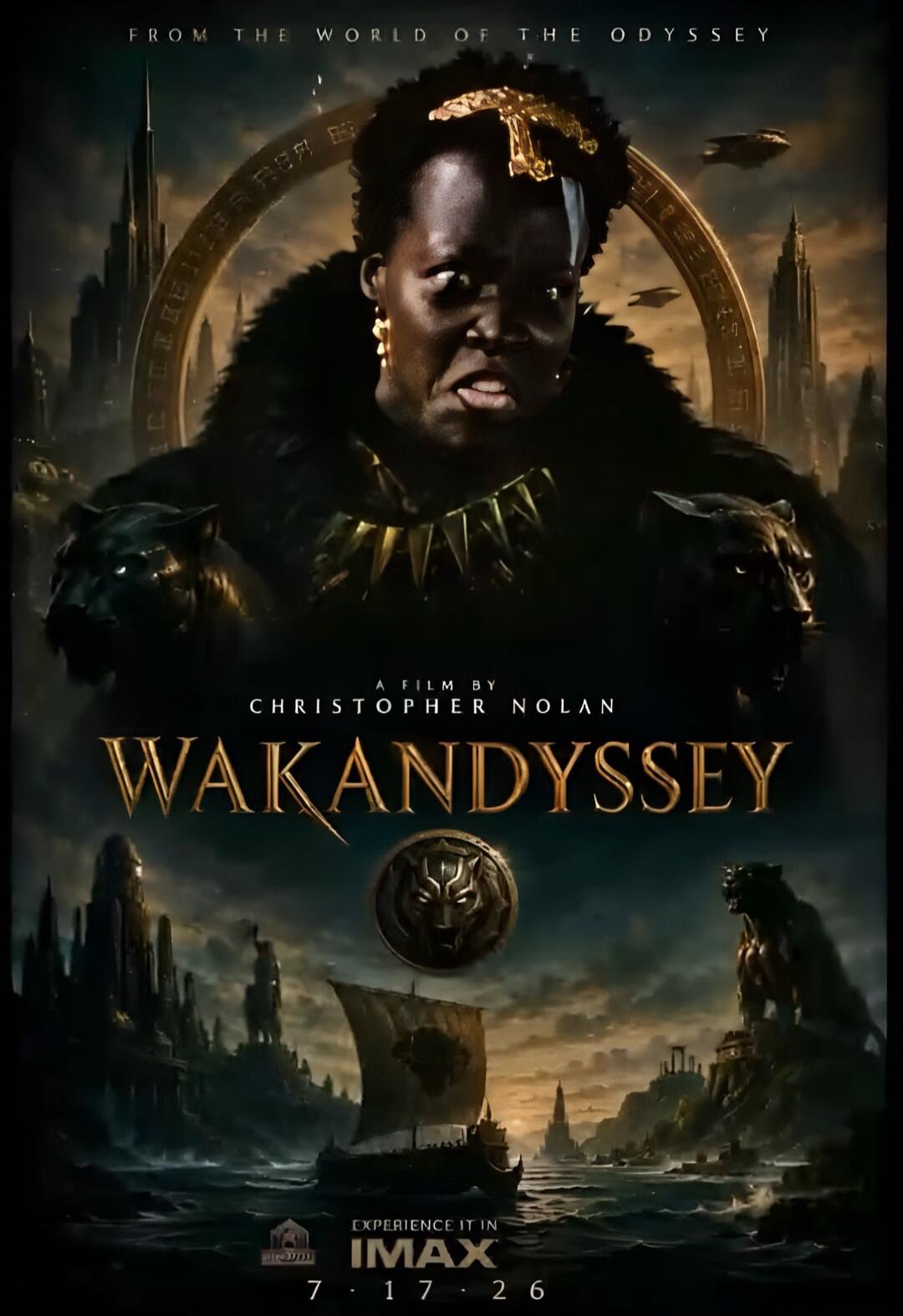 FROM THE WORLD OF THE ODYSSEY A FILM BY CHRISTOPHER NOLAN WAKANDYSSEY EXPERIENCE IT IN IMAX 7 . 17 . 26