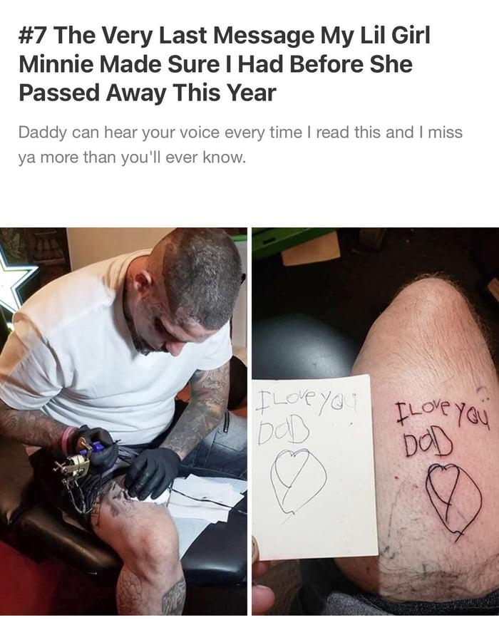 7 The Very Last Message My Lil Girl Minnie Made Sure Had Before She Passed Away This Year Daddy can hear your voice every time read this and miss ya more than youll ever know