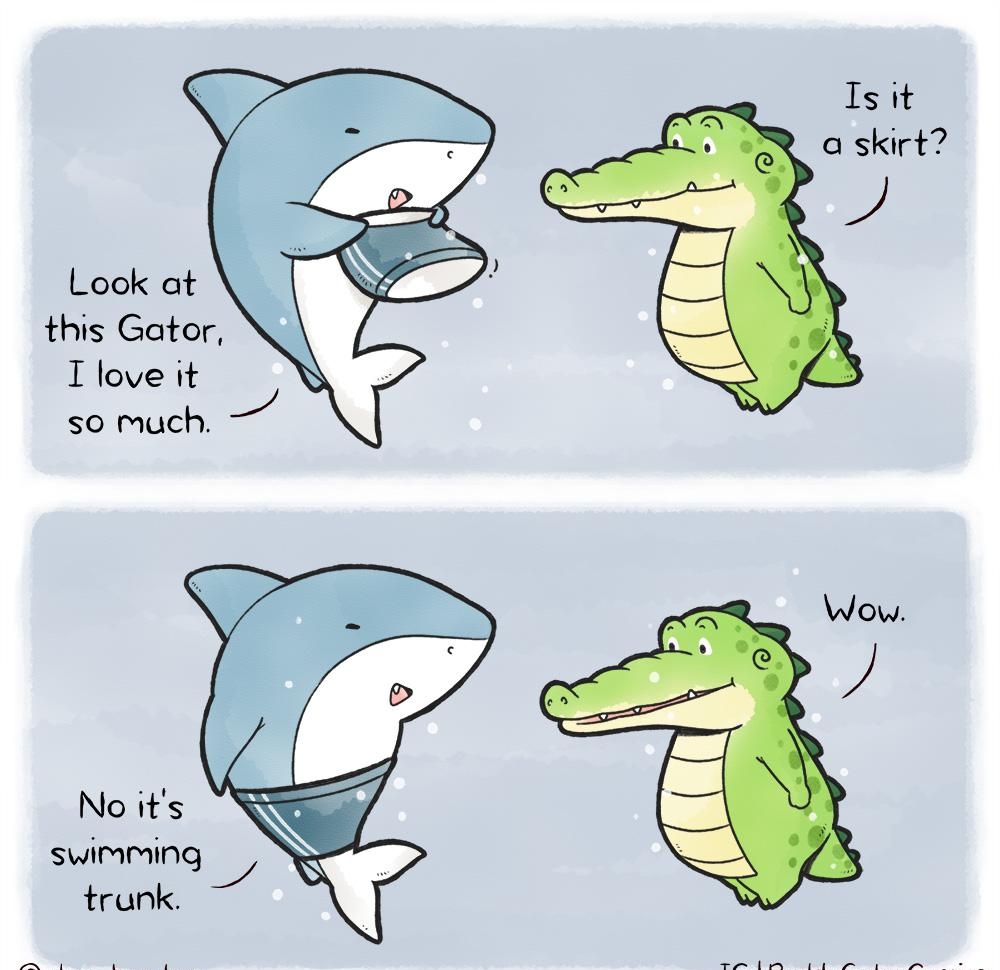 Look at this Gator I love it so much No its swiMmmiNg trunk