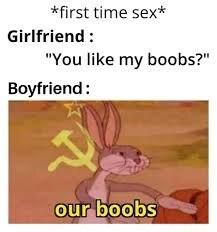 first time sex Girlfriend You like my boobs Boyfriend