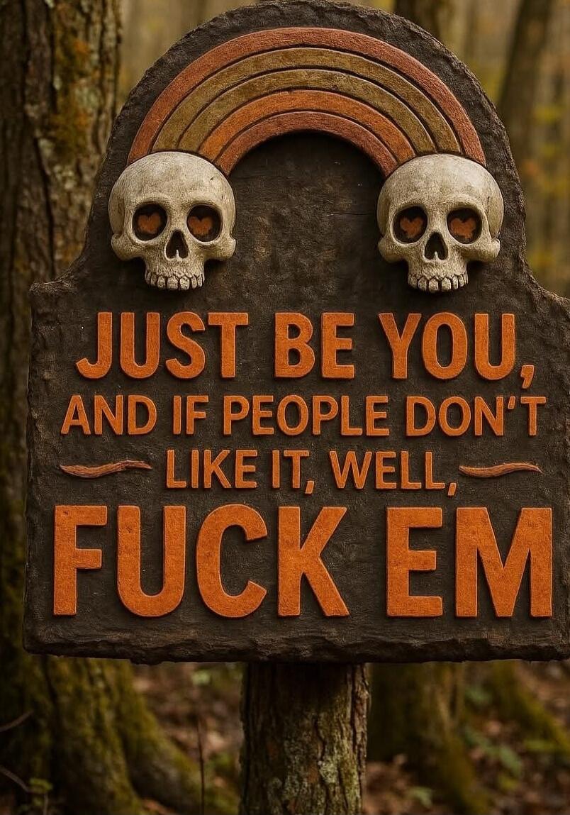 JUST BE YOU, AND IF PEOPLE DON'T LIKE IT, WELL, FUCK EM