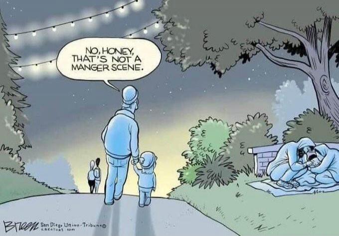 NO, HONEY, THAT'S NOT A MANGER SCENE.