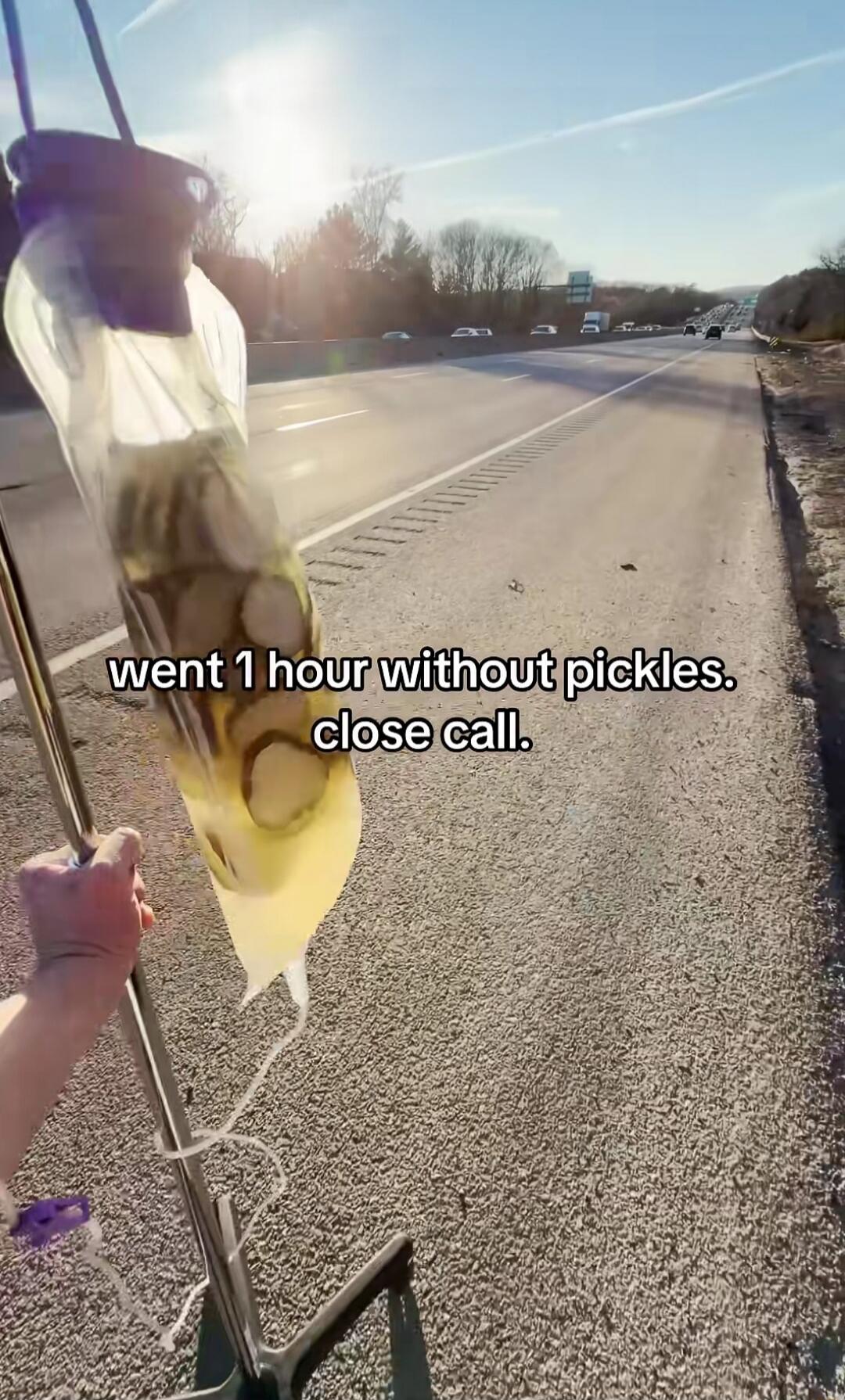 went 1 hour without pickles. close call.