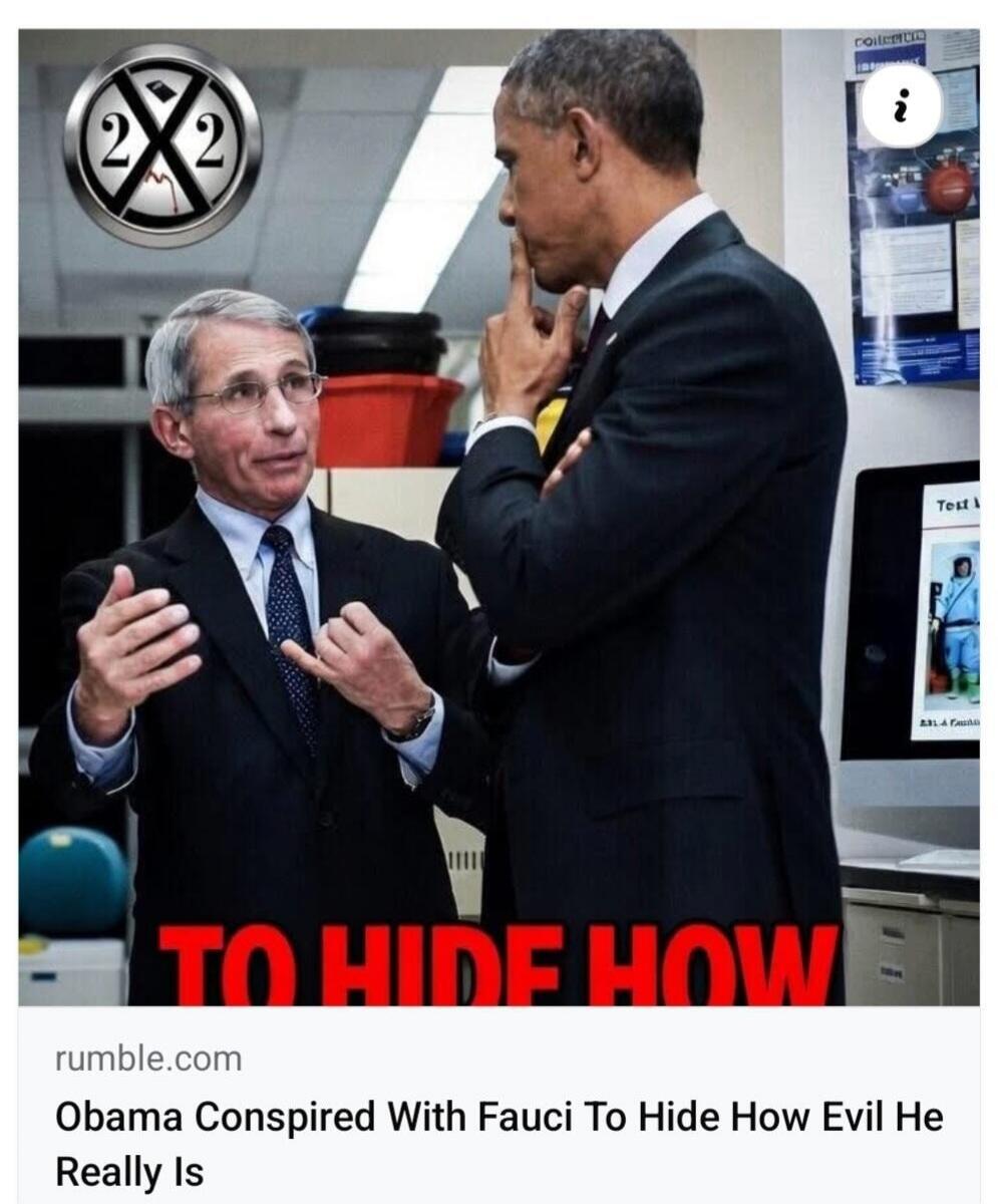 TO HIDE HOW Obama Conspired With Fauci To Hide How Evil He Really Is