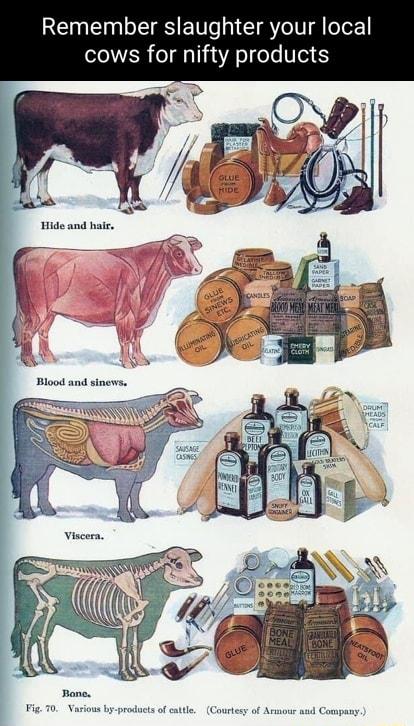 Remember slaughter your local cows for nifty products