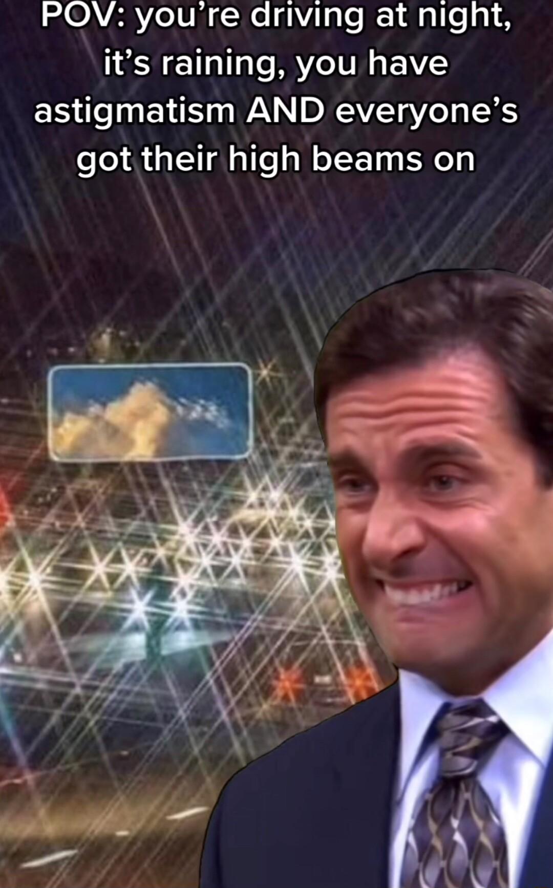 POV youre driving at night its raining you have ER e B WA DREIVZET o 1a 6 got their high beams on